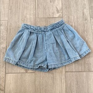 Girls Zara Light Blue Jean Culotte Shorts, Size 4-5 Years